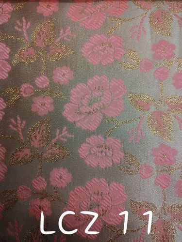 Raschel Jacquard Fabric - Embroidered Jacquard 100m Length 44-45in Width Pink Color | Washable Elegant Pattern