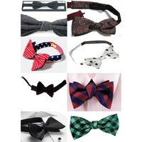Bow Ties For Men - 100% Silk, Standard Size, All Colors | Customized Patterns For Offices, Weddings, Parties & Uniform Wear