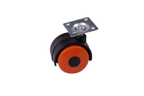 Twin Wheel Caster Plate - Color: Orange