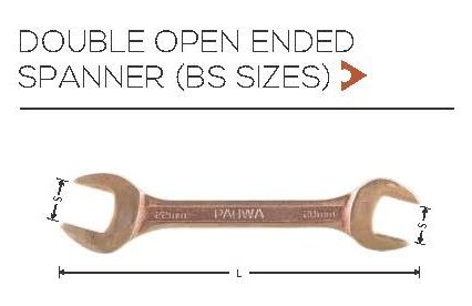Double Open Ended Spanner bs sizes