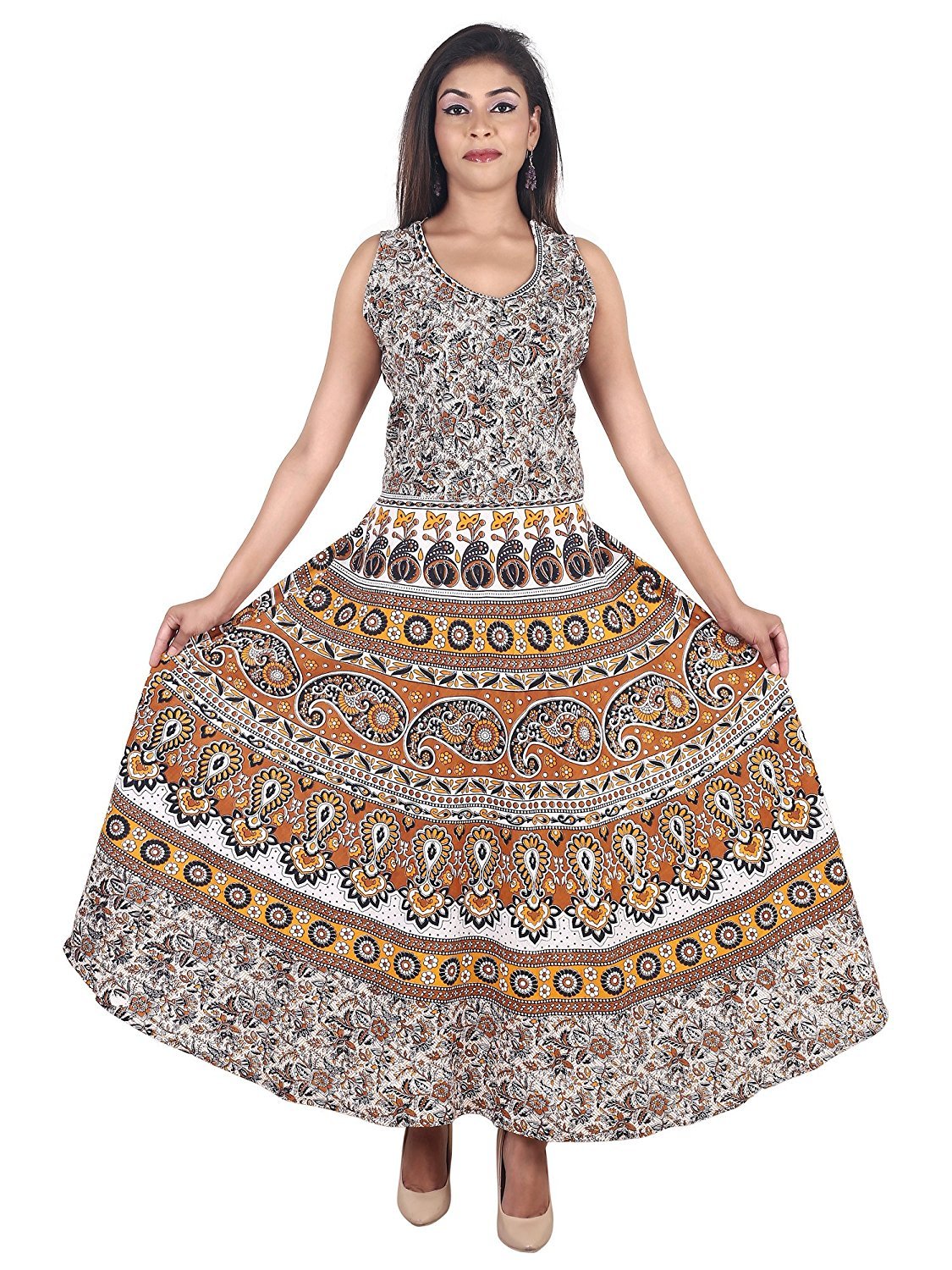 Jaipuri printed long maxi dress