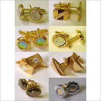 Wedding Cufflinks - Brass, Standard Size | Custom Design With Gemstones, Elegant Surface Finish In Gold, Silver, Copper, For Weddings & Special Occasions