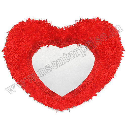 SUBLIMATION PILLOW - Satin Cover, Heart Shape, Red | Perfect for Custom Designs with Sublimation Ink and Paper