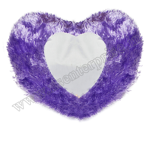 SUBLIMATION PILLOW - Satin Cover, Heart Shape, Purple Color | High-Quality Material, Perfect For Custom Sublimation Printing