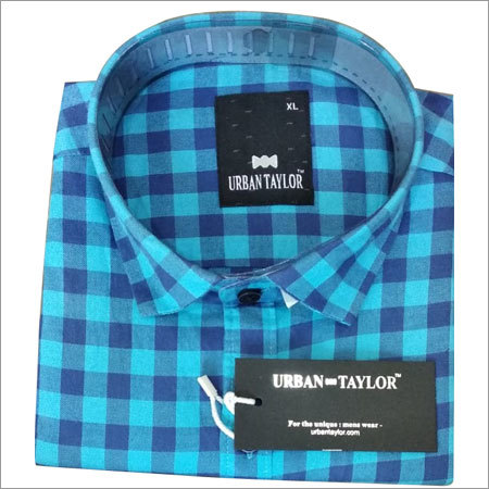 Men's Blue Semi Casual Checks Shirt