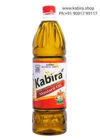 Kabira Mustard Oil Bottle - 1 Litre, Cold Pressed Extract | 100% Pure, Long Shelf Life, Ideal For Cooking, Dressing, And Massage