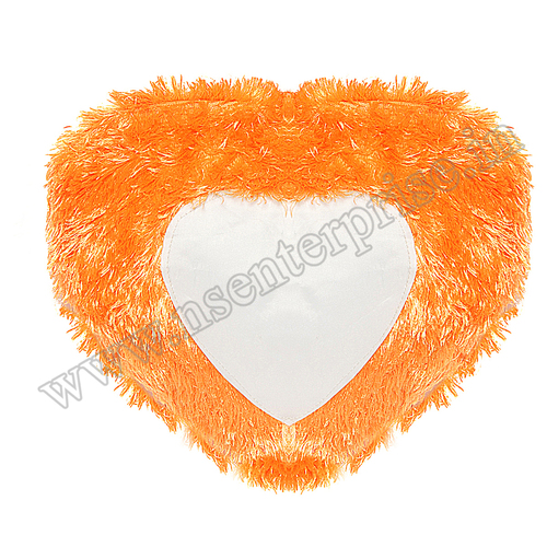 Sublimation Cushion - Satin Cover, Heart Shape , Classy Orange Design