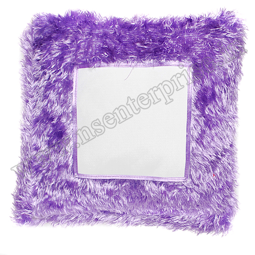 SQUARE FUR SUBLIMATION PILLOW - Satin Cover, Square Shape, Purple Color, Designed for Optimal Sublimation Effect with High-Quality Materials