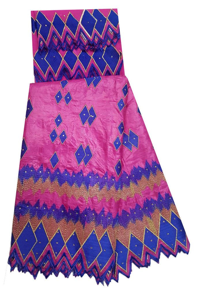 African Bazin Embroidery Long Dress