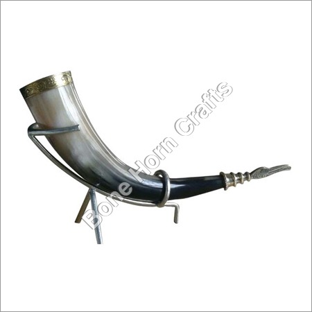 Drinking Horn with Metal Stand