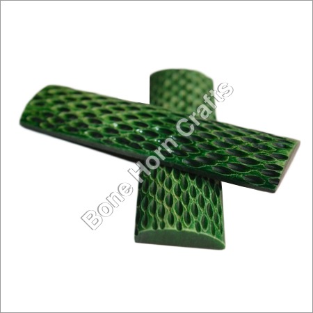 Dyed Stabilized Jigged Green Color Bone Knife Handle