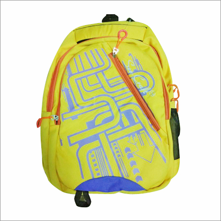 Yellow Printed College Bag