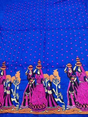 Kuchi print hand work dress Material