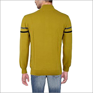 Woolen Pullover Sweater - Crew Neck, Long Sleeves, Computer Knitted | Yellow, Men's Fashion Essential