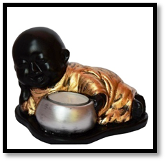 Baby Monk Buddha Tea Light By INDIAN CULTURE HANDICRAFT