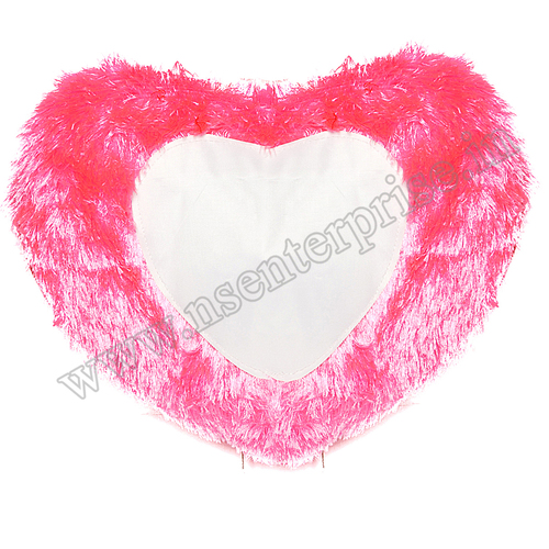 HEART FUR SUBLIMATION PILLOW - Satin Cover Heart Shape | Pink Color Sublimation Ink & Paper for Vibrant Custom Designs
