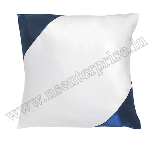 SUBLIMATION PILLOW - Satin Cover, Square Shape | White and Blue Design, Premium Sublimation Ink Compatibility, Versatile Decorative Use