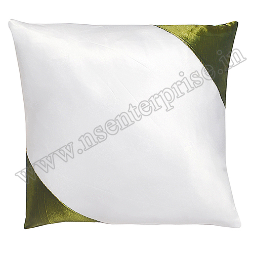 SUBLIMATION PILLOW - Satin Cover, Square Shape | White and Green Color, Perfect for Custom Sublimation Printing