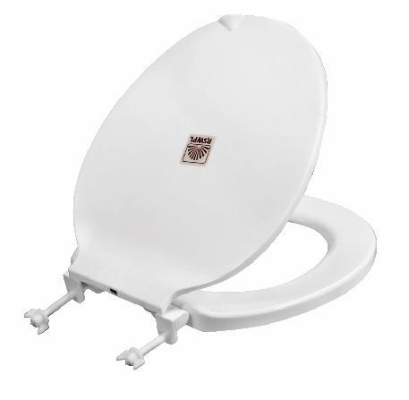 EWC Toilet Seat Cover - PP Plastic, 16.5" x 14.5" Elongated White Design | Top Mount Installation, 5 lbs Weight, 1 Year Warranty