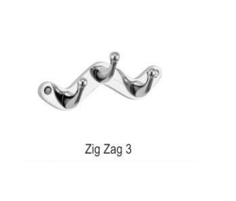 Zig Zag 3 - PVC Rectangular Bath Hardware Set | Stainless Steel Connection for Bathroom Use