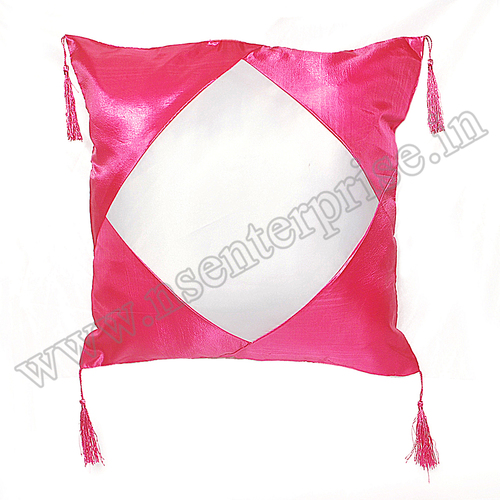 SUBLIMATION PILLOW - Satin Cover, Square Shape, White and Pink Color | Crafted with High-Quality Sublimation Paper and Ink for Stunning Effects