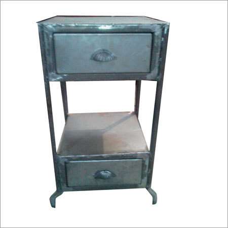 Silver Iron Double Drawer Unit
