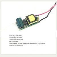 Built-in Led Driver Power Supply 6-10x1w Input Ac85-265v Output Dc18-36v/300ma5%