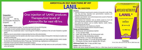 Amoxicillin Trihydrate Oily Injection Bp Vet (Lanil) Ingredients: Chemicals