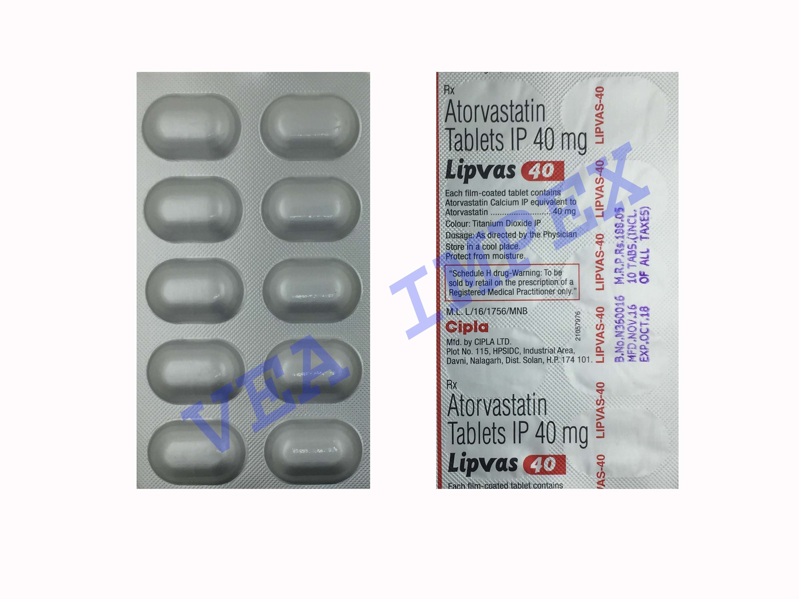 Lipvas Tablets 40 mg