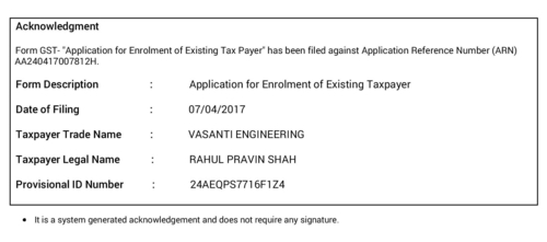 GST CERTIFICATE (VASANTI ENGINEERING)