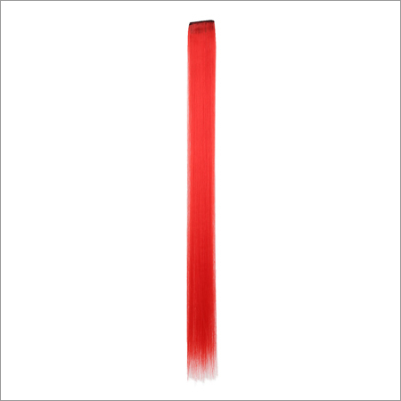 Colourful Hair Extension - Synthetic Fiber 20 Inches Red, Clip-in Straight | Trendy Looks, Easy Application, Natural Look, Durable, Comfortable Wear