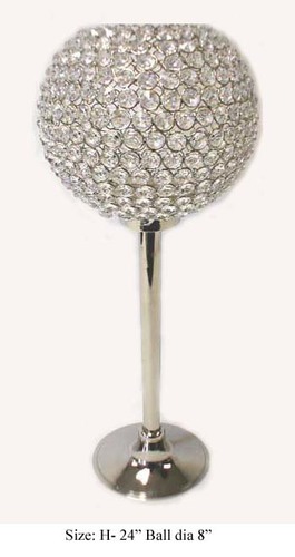 Crystal Candle Holder - K9 Crystal Material, Height 24", Square Shape, Nickel Plated Finish | Intricate Detailing, Elegant Design, Weight 1.100 kg, Traditional Fairy Theme