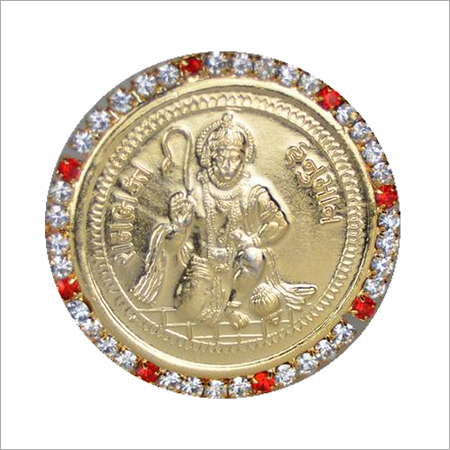 Gold Plated Hanuman Coin