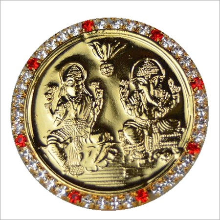 Gold Plated Laxmi Ganesh Photo Frame