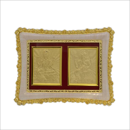 Gold Plated Ganesha Laxmi Frame