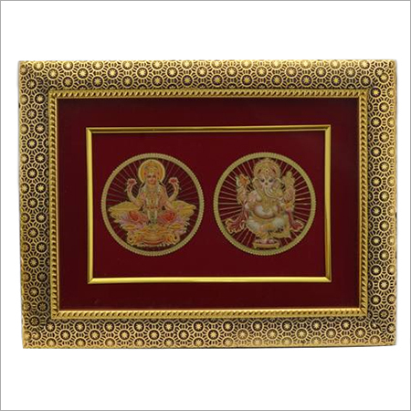 Laxmi Ganesh Golden Photo Frame