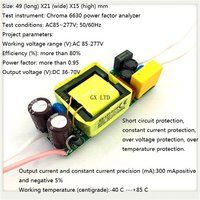 Built-in LED driver power supply 12-20x1W(CE) input AC85-277V output DC36-70V/300MA5%