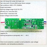 Built-in LED driver power supply 18-30X3W(CE) input AC 85-277V output 54-105V/600MA5%