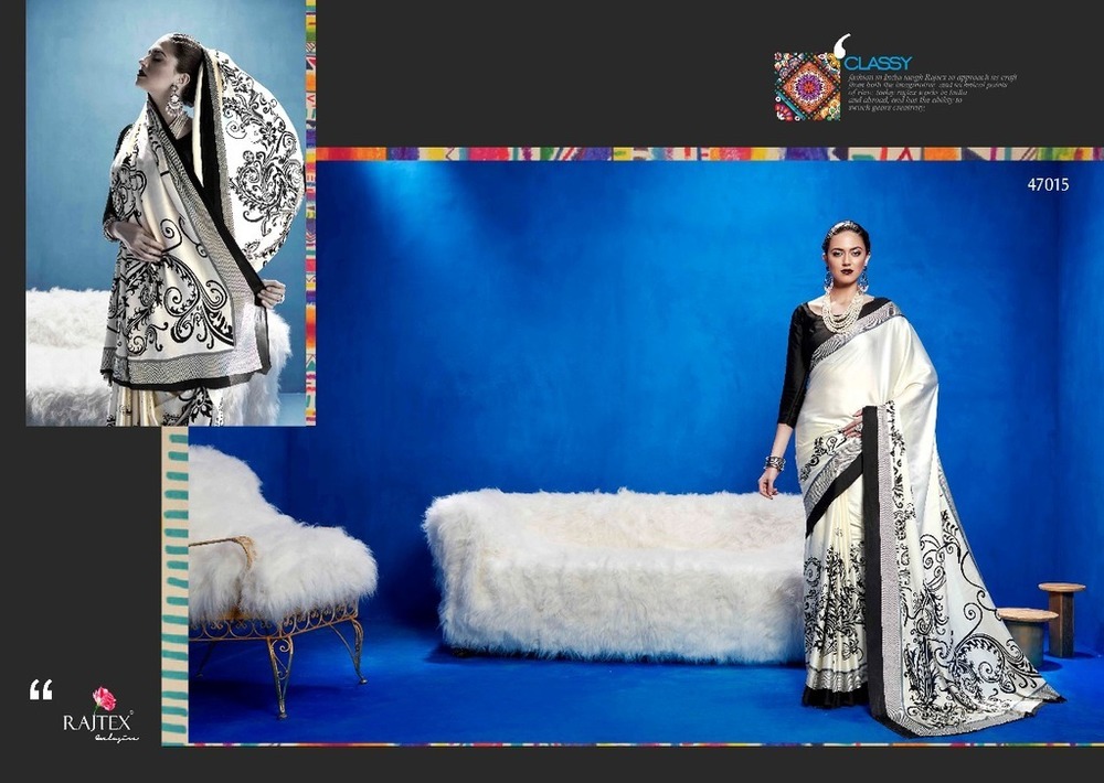 Printed franch crepe silk sarees online