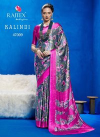 Printed franch crepe silk sarees online