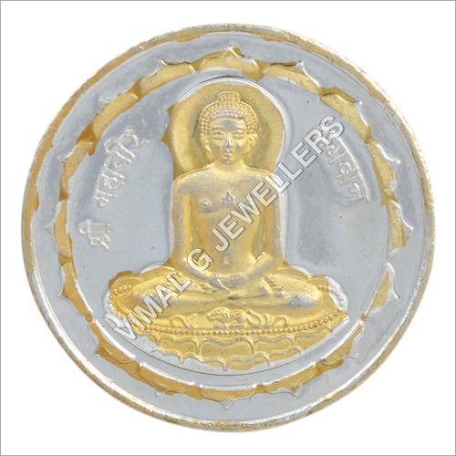 Mahavir Bhagwan Golden Polish Coin