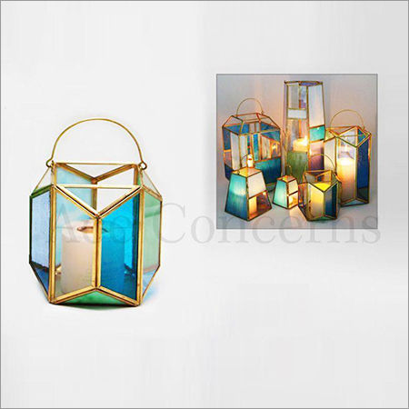 Multi Color Glass Antiquities Candle Holder