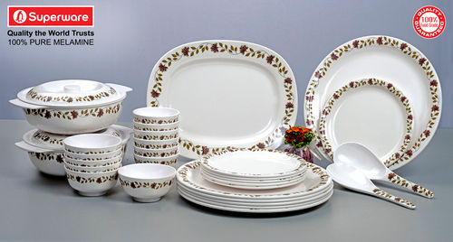 Round Shape 31 Pcs Melamine Dinner Set - Garden Flower