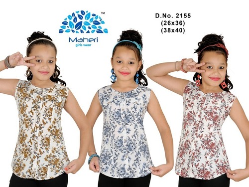 GIRLS TOPS - Cotton, Sizes 26-40, White | Stylish, Comfortable, Durable, Versatile, Trendy, Soft Fabric, Perfect Fit, Sleeveless, Floral Pattern