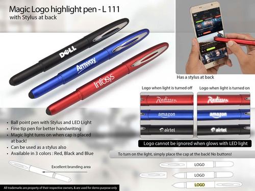 L111 - Magic Logo Highlight Pen With Stylus
