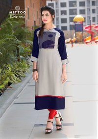 Designer Rayon Printed Kurtis Online