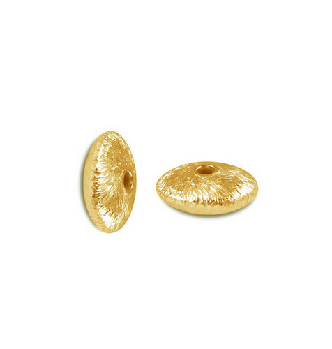 Brushed Gold Plated Rondelle Shape Bead - Gold Bead For Jewelry Making - Jewelry Findings Bead