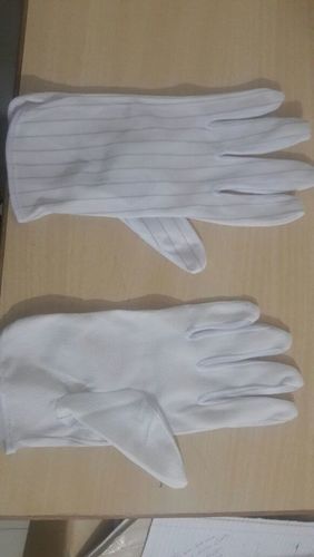 ANTISTATIC WHITE DOTTED GLOVES