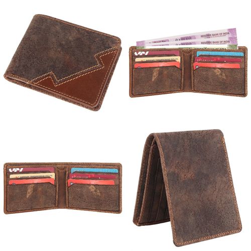 Hunter trendy Men's Genuine Leather Bi-fold wallet