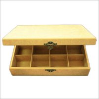 Mdf Box - Medium Density Fiberboard, Rectangular Shape With 7 Compartments , Smooth Surface For Easy Painting And Gifting